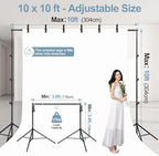 EMART 10x10FT Backdrop Stand Adjustable Back Drop Stand for Party Wedding - Image 3