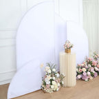 Efavormart Set of 4 White Spandex Half Moon Arch Covers, Custom Fit Chiara Backdrop Slipcovers 2.5ft-7ft for Grand Ceremony Altars and Baptism Staging - Image 6