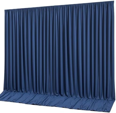 10x10ft Navy Blue Backdrop Curtain Panels for Parties - Wrinkle Free Polyester Photo Curtain Backdrop Wedding Back Drop Fabric Drapes for Party Decorations Background for Photography by WishCare