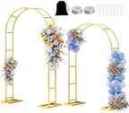 2 Pack Metal Wedding Arch (6 ft, 7.2 ft) Backdrop Stand with Base by Nisoger