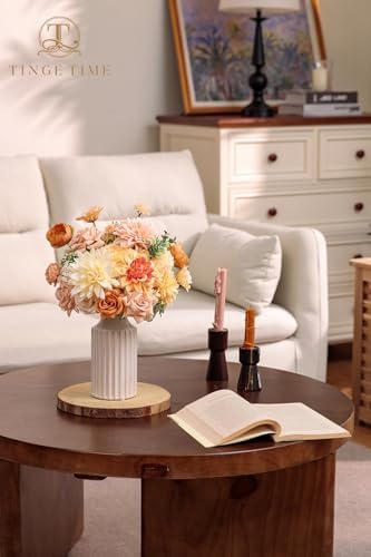 TINGE TIME Artificial Wedding Flower Combo, Rose Peony Blush Champagne - Image 2