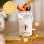 Ethisa Vintage 24 Pack Baptism Glass Bottles with Ribbons and Stickers - Classy God Bless Party Favors for Baptism and 1st Communion - Bautizo Table Centerpiece Decoration - Baby Christening Candy Jar - Image 2