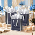 Saking 50 Pcs Medium Gift Bags Bulk with Handles and Tissue Paper 8x5x10 In - Image 6