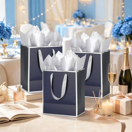 Saking 50 Pcs Medium Gift Bags Bulk with Handles and Tissue Paper 8x5x10 In - Image 6
