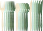 FYSUIMU 360Pcs Sage Green Plastic Silverware Heavy Duty Disposable Cutlery Set Includes Forks Spoons Knives for Wedding Birthday Bridal Baby Shower Party Utensil Supplies by FYSUIMU