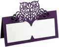 Name Tent Table Cards 200Pcs Vintage Flower Laser Cut Table Name Place Cards Lace Name Message Setting Card Wedding Birthday Party Favor Decoration(Purple) by Unknown