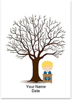 DIY Fingerprint Tree Baby Shower Sign in Guest Book with Wooden Hanger Personalized Commuion Baptism Birthday Gift for Boys Party Decorstions-60x80cm - Image 2