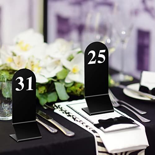 Remerry 50 Pcs Acrylic Table Numbers 1-50 Double Sided Tent Cards,Black - Image 6