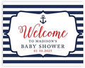 Andaz Press Personalized Large Canvas Baby Shower Welcome Sign, 16 x 20 Inches, Nautical Baby, Guestbook Alternative, Custom Baby Shower Sign, for Nautical Baby Shower, Baby Sprinkle Theme by AndazPress