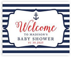 Andaz Press Personalized Large Canvas Baby Shower Welcome Sign, 16 x 20 Inches, Nautical Baby, Guestbook Alternative, Custom Baby Shower Sign, for Nautical Baby Shower, Baby Sprinkle Theme by AndazPress