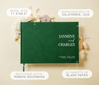 Personalized Guest Book - 11.5" x 8.5" Premium Custom Guest Signing Book with Bookmark and Blank Pages for Wedding Reception Table Decoration Engagement Birthday Party Event, Emerald - Image 2