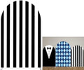 Black and White Stripes Arch Backdrop Cover with Stand for Boys Birthday Party Arched Frame Stretchy Fabric Covers Baby Shower Cake Banquets Parties Supplies Decorations3x5FT by ellteecz