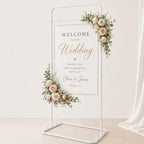 Wedding Sign Stand Adjustable Metal Easel Stand for Welcome Signs,White - Image 2
