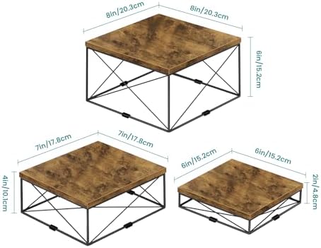 ELITEROO Buffet Risers and Stands, Square Display Risers, Wood Food Riser - Image 5