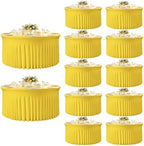 12 Pack Yellow Table Cloth for 5FT Round Tables, Fitted Spandex 120 inch Round Tablecloth, Wrinkle Free Table Skirt for Receptions Birthday Photography Party Social Events Engagement Party Decor by Creativepartyuniquedecorat