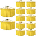 12 Pack 132 inch Yellow Round Tablecloth, Circle Stretch Table Cloths for 6 FT Tables, Wrinkle Free Round Table Skirt for Wedding Birthday Photography Party Social Events Engagement Party Decorations by Creativepartyuniquedecorat