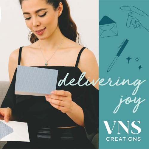 VNS Creations 100 Pack Blank Cards and Envelopes 4'' x 6" - Navy - Image 5