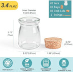 Ritayedet 3.4 Oz Small Glass Jars With Lids, 40 Pack Wedding Favors - Image 3