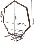 Wooden Wedding Arches for Ceremony, 7.2FT Heptagon Wedding Arch Backdrop Stand, Ballon Arch Stand for Wedding Ceremony Birthday Party Bridal Shower Anniversary Candy Tables - Image 2