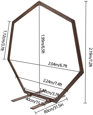 Wooden Wedding Arches for Ceremony, 7.2FT Heptagon Wedding Arch Backdrop Stand, Ballon Arch Stand for Wedding Ceremony Birthday Party Bridal Shower Anniversary Candy Tables - Image 2