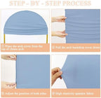 Dusty Blue Arch Cover 7.2FT Spandex Fitted Wedding Arch Covers Round Top Arch Cover Backdrop Fabric for Balloon Arch Stand Cover Chiara Backdrop Cover for Baby Shower Birthday Party Decor - Image 5