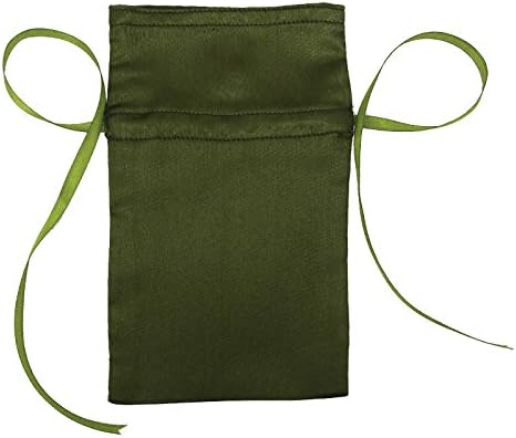 Darling Souvenir 50 Satin Drawstring Gift Pouch Small Wedding Party Favors Bag - 8" x 10" inches Baby Shower Thank You Pouches- Olive Green - Image 2