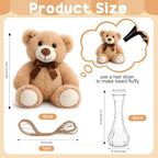 129 Pcs Bear Baby Shower Centerpieces, Dried Pampas Grass Vase with Bears Rope Boho Rustic Table Decoration for Birthday Gender Reveal Party Supplies - Image 7
