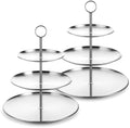 2 Pcs 3 Tier Stainless Steel Cupcake Stand, Sliver Tiered Dessert Stand by Unknown