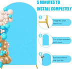 7.2FT, 6FT Wedding Arch Stand and Matching Light Blue Spandex Fitted Arch Backdrop Cover Set, Round Top Chiara Backdrop Stands and Covers for Birthday Party Baby Shower Banquet Decor (Light Blue) - Image 6