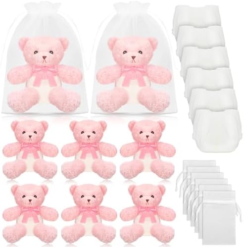 Seenelling 6 Sets Bear Diaper Changing Baby Shower Game Kit, Pink by QianRuu