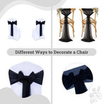MDS Pack of 200 Chiffon Chair Sashes for Wedding & Event Décor - Black - Image 4