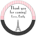 40 Stickers Paris Eiffel Tower Thank You Party Favor Label Baby Girl Shower Birthday Gift Label by Unknown