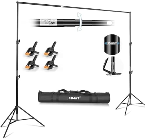 EMART 10x10Ft Heavy Duty Backdrop Stand, Adjustable Banner Stand for Party by EMART