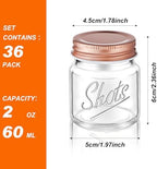 Tessco for you Mini Mason Jar Shot Glasses with Lids 2 oz Dishwasher Safe Mason Canning Jars for Bachelorette Wedding Party Favors Bar Drinks Home Desserts Honey Jam Candy(Clear, Rose Gold,36 Pcs) - Image 2