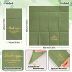 FYSUIMU 100 Pcs Wedding Linen Feel Napkins Sage Green Gold Foil Pocket Disposable Flatware Airlaid Paper Napkin Prefolded Dinner Guest Hand Towel For Wedding Engagement Bridal Baby Shower Party Decor - Image 2