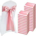 VEVOR Satin Chair Sashes Bows, Chair Ribbon Ties Back Sash, 7 x 108 inch, Wedding Reception Decoration, for Wedding Ceremony Baby Shower Party Events Banquet Cover Decoration (Rose Gold, 100pcs) by VEVOR