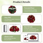 BLOSMON Faux Flower Centerpieces for Wedding Tables, 10 Pcs, Crimson Red - Image 5
