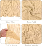 Showgeous 16 Pack Beige Cheesecloth Table Runner 17 x 108 Inch - Image 4