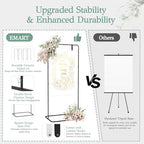 EMART Wedding Welcome Sign Stand 68'' Black Adjustable Easel Display Stand - Image 6