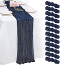 12 Pack Navy Blue Cheesecloth Table Runners 21x120 Inch Boho Gauze Table Runner 10FT Long Rustic Sheer Navy Table Runner for Baby Shower,Wedding,Party,Birthday,Home Table Decor by Unknown