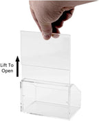 Marketing Holders 4 Pack 5" x 7" Coin Donation Container with Header Sign Holder Charity Fundraising Collection Tip Clear Acrylic Countertop Raffle Bin - Image 4