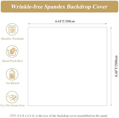 Square Backdrop Arch Cover Ivory 6.6FT x 6.6FT Square Arch Backdrop Covers Stretchy Spandex Fitted Square Backdrop Cover for Birthday Party Wedding Ceremony Banquet Decoration - Image 4