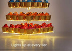 Jusalpha 5 Tier Square Acrylic Cupcake Stand with Light- Cake Holder - Image 4