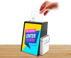 Marketing Holders Suggestion Box with Lock and Keys Black Acrylic Countertop Bin with 4" Form Pocket and Slide In 5.5" x 8.5" Sign Holder for Offices and Hotels - Image 6