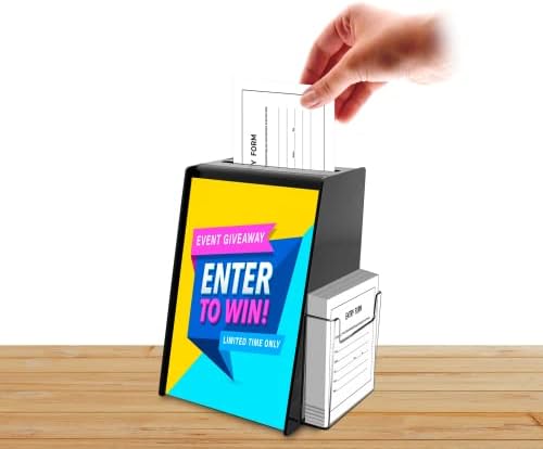 Marketing Holders Suggestion Box with Lock and Keys Black Acrylic Countertop Bin with 4" Form Pocket and Slide In 5.5" x 8.5" Sign Holder for Offices and Hotels - Image 6