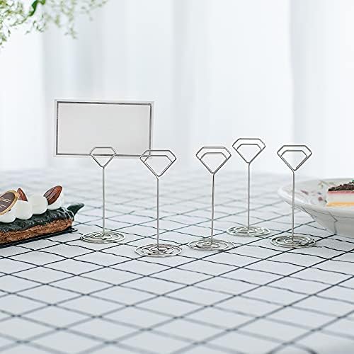 Jofefe 24Pcs Unique Table Number holders with 24Pcs Place Cards, Place Card Holder, Table Card Holders, Table Number Stands, Photo holder Name Card Picture Clips for Wedding, Birthday Party - Image 4