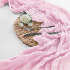 15 Pack Pink Cheesecloth Table Runner 9FT Rustic Sheer Table Runners 17x108 Inch Gauze Boho Runner for Wedding Bridal Baby Shower Birthday Party Table Decorations - Image 5