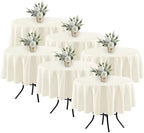 Fitable 6 Pack Ivory Round Tablecloths 70 Inch for 36"-48" Tables by Fitable