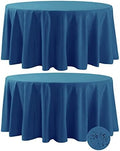 Fokitut 2 Pack Waterproof Round Tablecloth, 108 Inch, Stain Resistant and Wrinkle Polyester Table Cloth, Fabric Table Cover for Kitchen Dining, Wedding, Party, Holiday Dinner-Mediterranean Blue by BalsaCircle