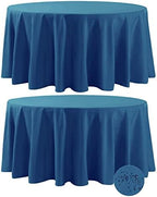 Fokitut 2 Pack Waterproof Round Tablecloth, 108 Inch, Stain Resistant and Wrinkle Polyester Table Cloth, Fabric Table Cover for Kitchen Dining, Wedding, Party, Holiday Dinner-Mediterranean Blue by BalsaCircle